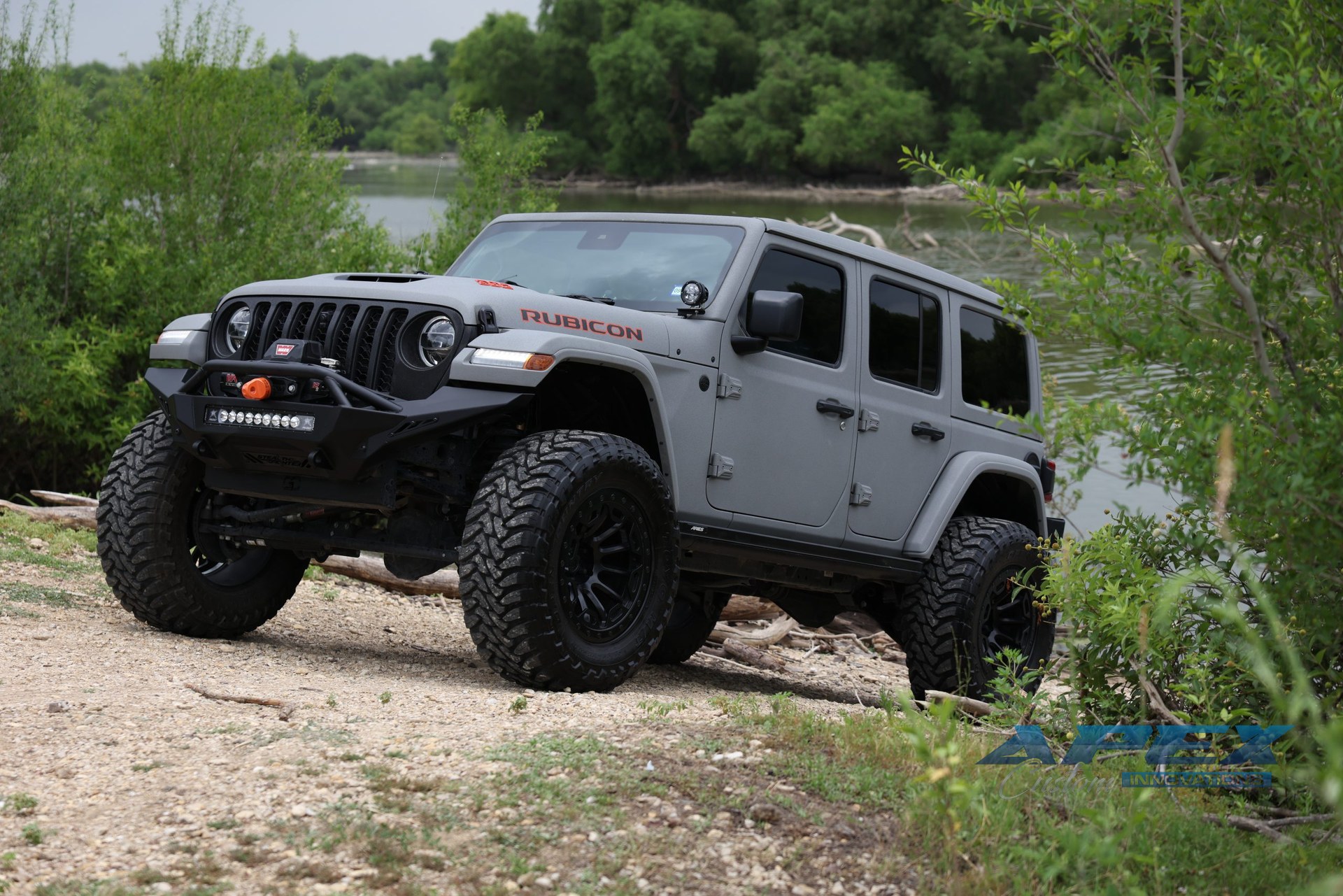 Jeep Wrangler Rubicon 392 finished with Apex Armor protective coating, upgraded suspension, off-road wheels and tires, and aftermarket accessories installed by Apex Custom Innovations
