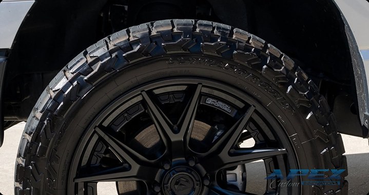 Off-road wheel and all-terrain tyre fitted by Apex Custom Innovations