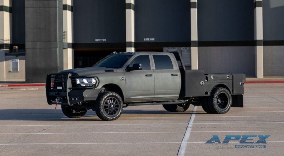 Ram flatbed truck finished by Apex Custom Innovations